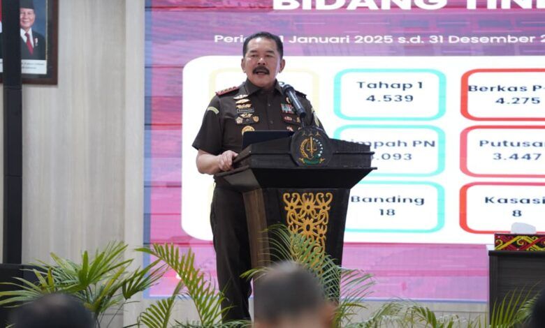 Jaksa Agung ST Burhanuddin saat menyambangi kantor Kejati Kaltim dan menekankan pentingnya penanganan kasus korupsi yang berpotensi terjadi di sektor Energi dan SDA. (IST)