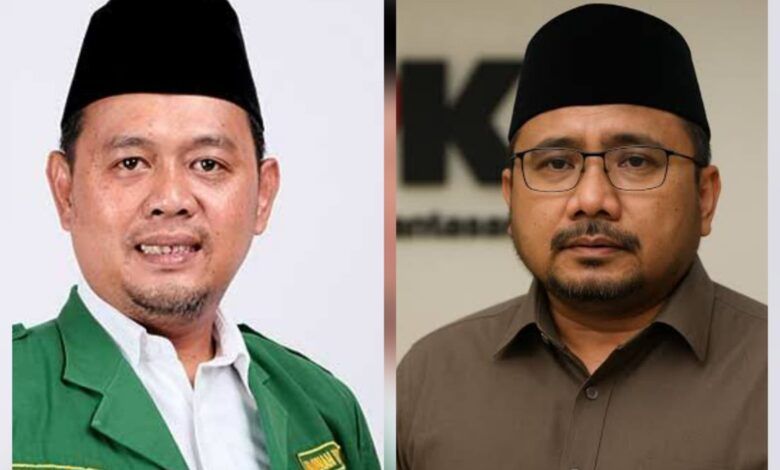 Wakil Ketua Umum GP Ansor H. M. Fajri Al Farobi dan mantan Menteri Agama Yaqut Cholil Qoumas